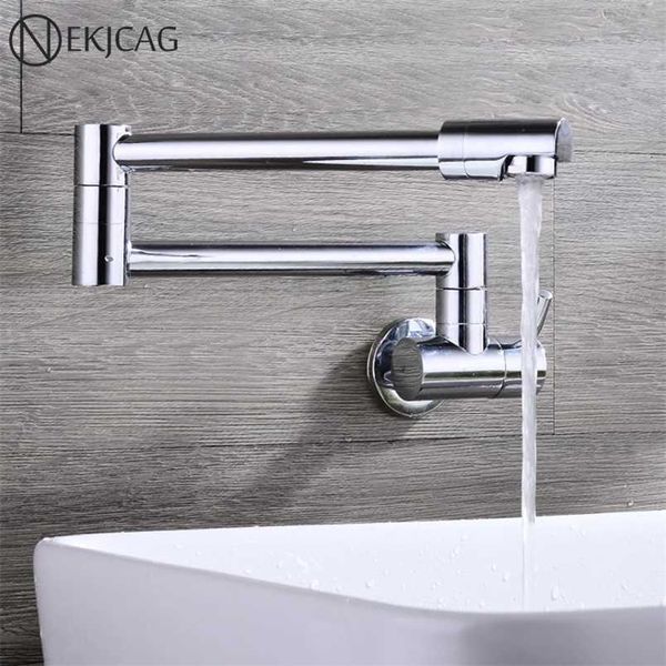 Alavanca de alavanca única girar Bico dobrável Banheiro Banheiro Faucet de parede Montagem de água fria Dissipada de água de torneira Chrome / preto / escovado Níquel / Golden 211108