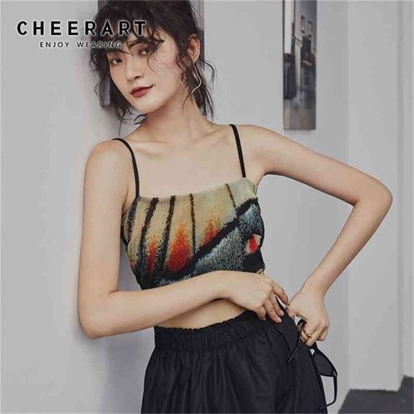 

cheerart lace crop women summer butterfly print bodycon cami femme designer short clothing 210407, White