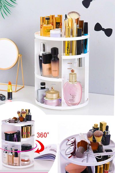 

degree rotating makeup organizer white kss.03945.00 bath accessory set