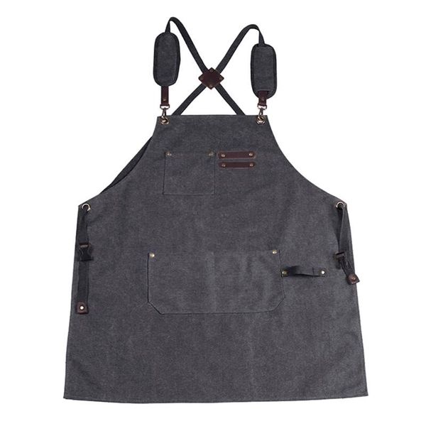 

aprons k3na work and workshop tool apron men & women heavy duty thick water resistant cotton with pockets, cross-back, straps buckle