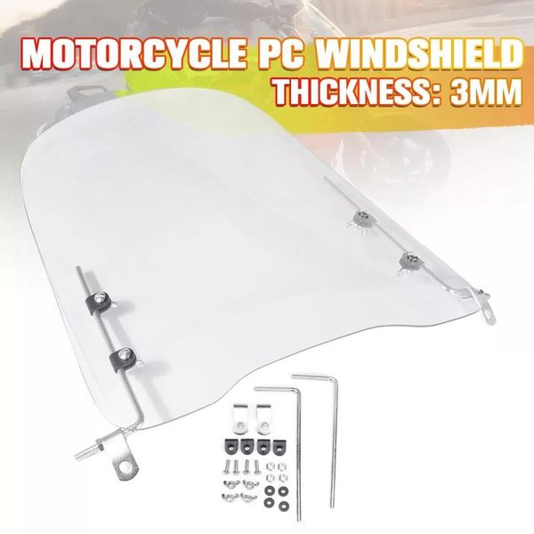 

motorcycle windshield 3mm thick wind cold deflector clear transparent pc plate scooter windscreen