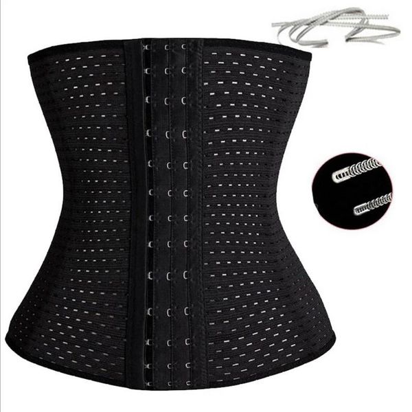 

women fashion waist cinchers ladies corset shaper band body building front buckle three breasted dropship support women's shapers, Black;white