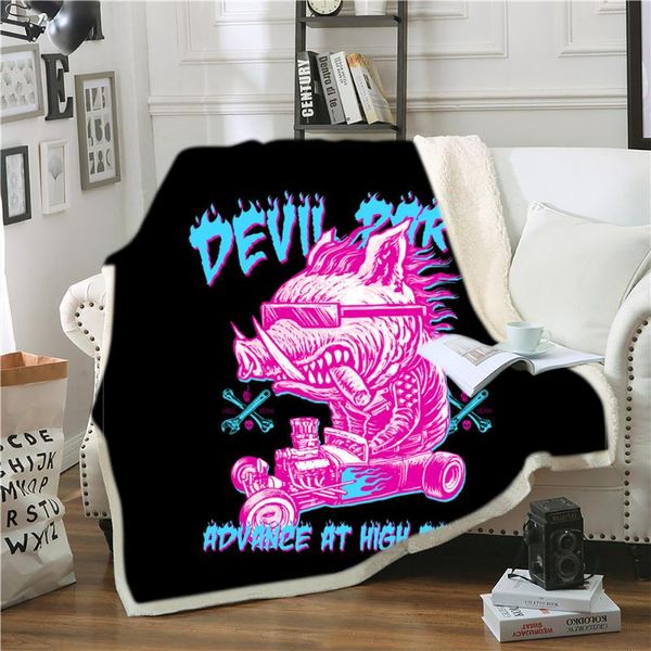 

blankets cartoon devil party throw blanket sherpa fleece travel picnic tv 3d print bedspread quilt cover for kids adults
