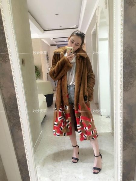 

women's fur & faux arlenesain custom women long thick solid mink warm coat. 315, Black