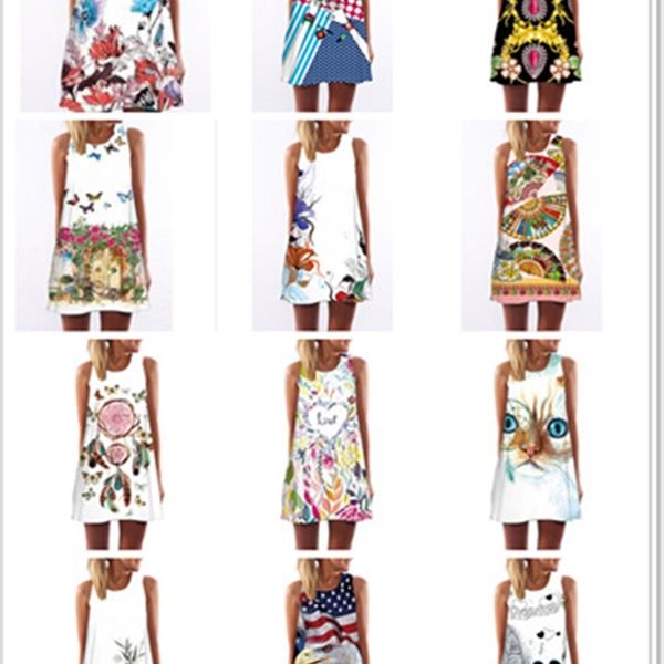 

2020 digital print round neck off shoulder dress, Black;gray