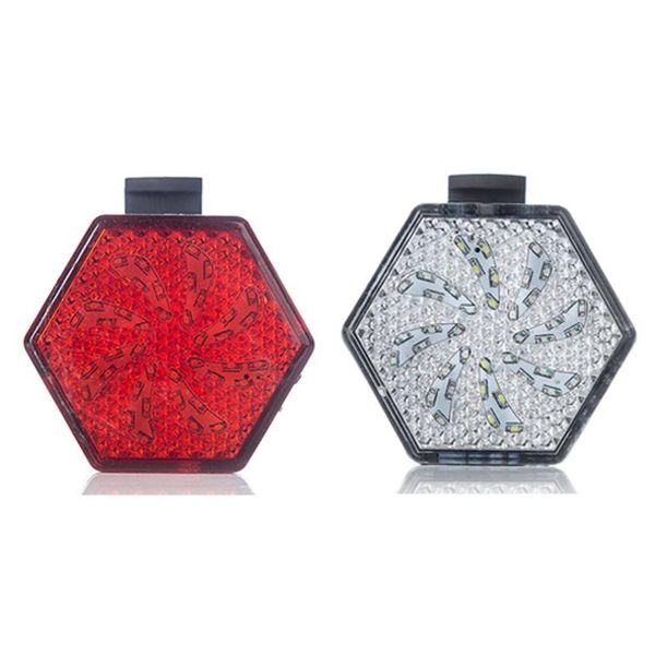 

bike lights cycling light usb rechargeable bicycle tailight hexagon safe warning flashing tail riding