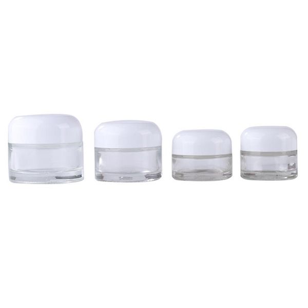 

15/20/30/50g empty transparent glass jar containers cosmetic cream lotion powder bottles pots travel