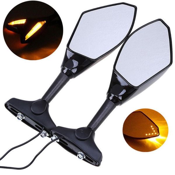 

motorcycle mirrors side for clear universal turn signal accessories rearview mirror racing led light durable styling easy install