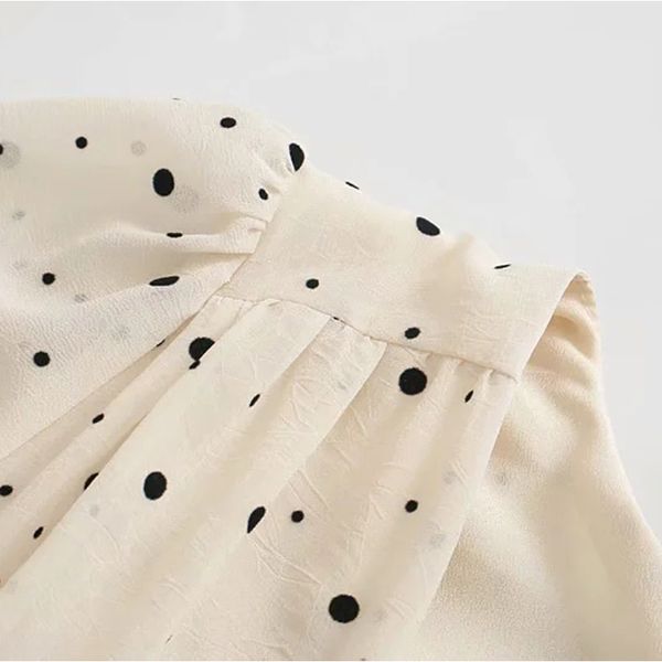 

2021za dress woman 2021 polka dot mini dress long sleeve v-neckline zip fastening white womens dresses for summer, Black;gray