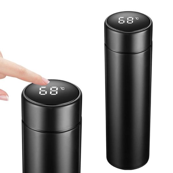 

500ml intelligent vacuum insulated bottle temperature display lcd touch screen stainless steel travel mug water bottles
