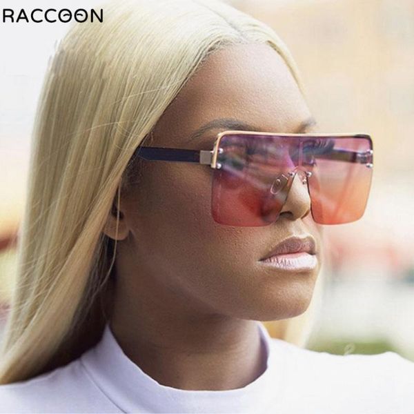 

sunglasses flat glasses square gradient vintage fashion women sun oversized female luxury rainbow color ladies eyewear uv400, White;black