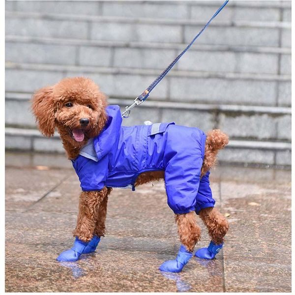 

dog apparel 4pcs/lot s/m/l pet rain shoes for dogs booties rubber portable anti slip waterproof cat