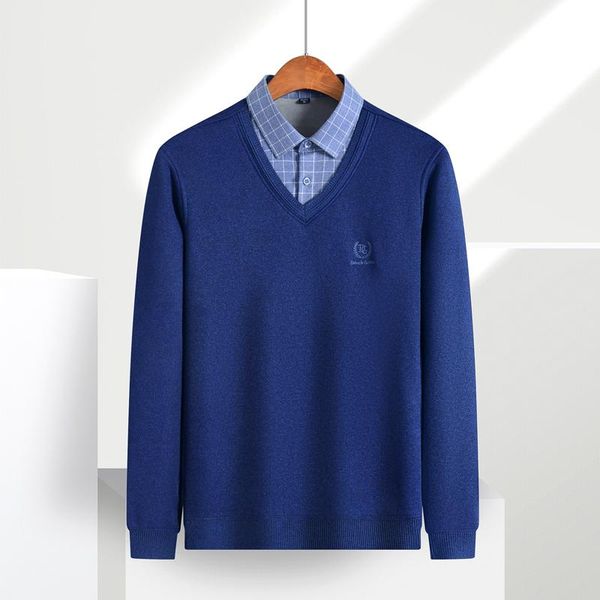 

men's casual shirts warm shirt fake two piece fleece and thick mens, White;black