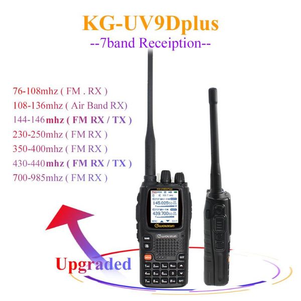

walkie talkie wouxun kg-uv9d plus vhf uhf multi-functional ham radio communciator dtmf 2 way raido 7 bands station for security