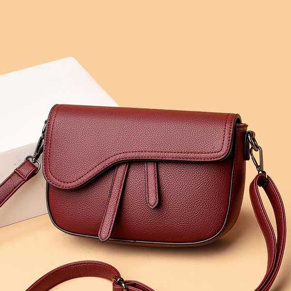 

evening bags pu leather shoulder bag luxury women brand handbag small flip messenger lady casual solid color crossbody