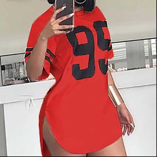 

number print short sleeve summer womens dress casual solid o neck loose white sundress robe mini, Black;gray