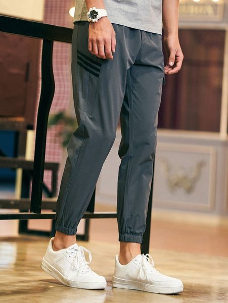 

men letter graphic cargo pants h0d3#, Black