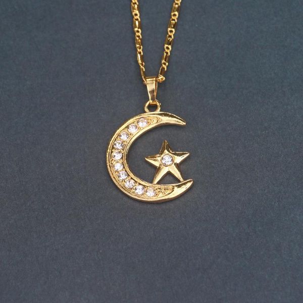 

pendant necklaces fashion stars moon charm necklace crystal delicate clavicle chain for women christmas jewelry accessories, Silver