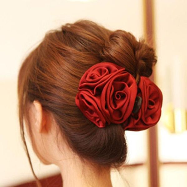 

hair accessories big rose flower hairpin fashion banana clip grip wholesale