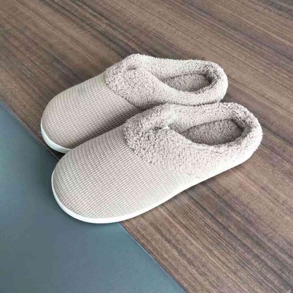 

memory slippers cotton slippers warm home plush forked adjustable size, Black