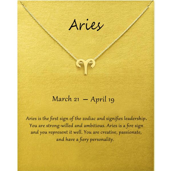 

brand necklace fashion jewelry 12 constellation aries pendant s for women zodiac chains gold silver color birthday gift