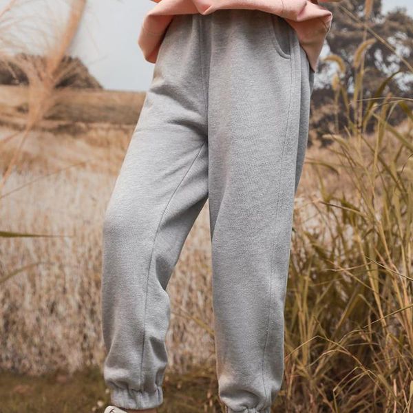 

trousers girls casual sport pants with pockets autumn spring soft cotton straight kids breathable long 5-14 years, Blue