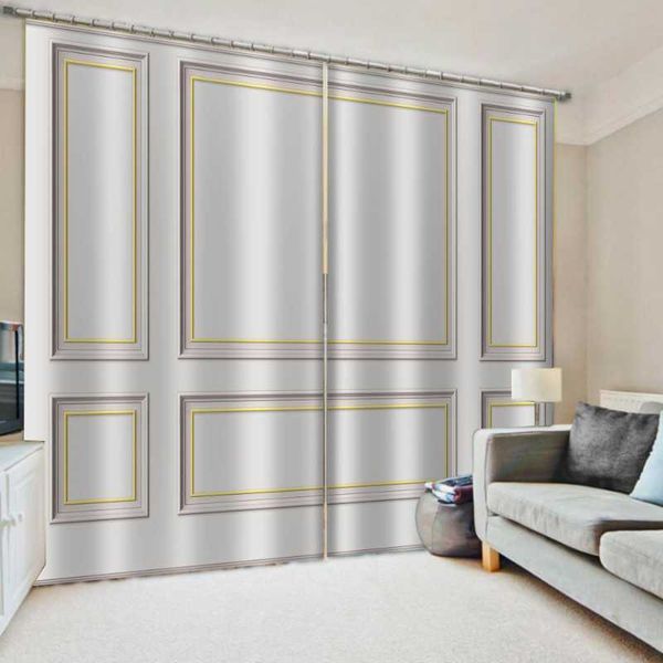 

morden sliver door curtains 3d window curtain for living room bedroom drapes cortinas customized size stereoscopic &