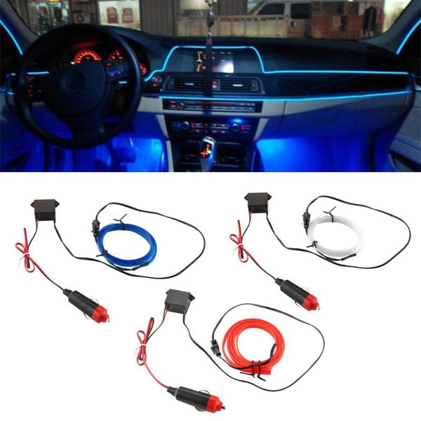 

interior&external lights light strips interior decoration 1m/set flexible neon el wire car styling decorative lamp 12v led cold