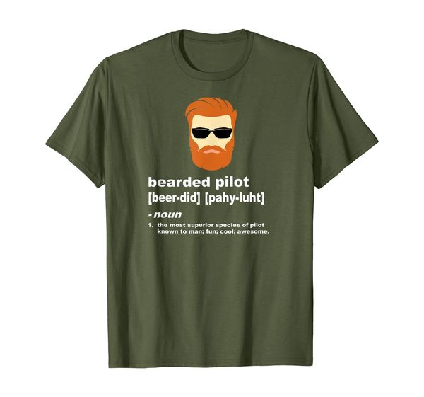 

funny pilot shirt; aviation gift for men with a red beard, White;black