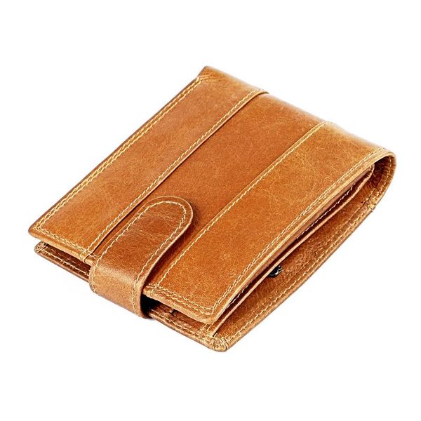 

small wallet genuine leather men wallets hasp coin purse quality short male money bag rifd cow rfid card, Red;black