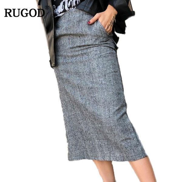 

skirts rugod 2021 est gray office lady wear skirt midi women autumn winter casual high waist besaia faldas mujer, Black