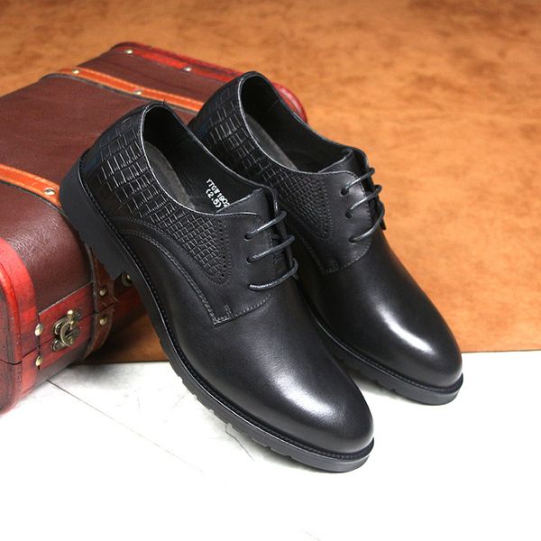 

2021 spring men's formal leather shoes fashion busins british trend pointed, Black