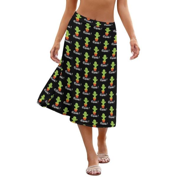 

skirts cactus skirt business teen pattern polyester short midi, Black