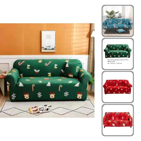 

chair covers 1 set fashion couch cushion cartoon print dust-proof 2 sizes stretch cover christmas decoration