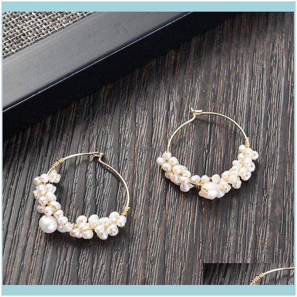 

dangle jewelrydangle & chandelier hongye fashion big circle natural multi pearls styles sier 925 ear jewelry party/anniversary earrings for, Silver