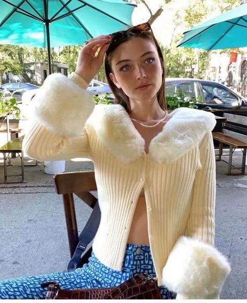 

women's sweaters autumn winter botton sweater wool collar cardigan women female novelty knitted crop coat clothing, White;black
