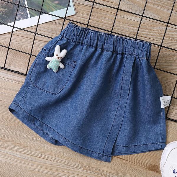 

baby girls wear denim blue shorts, Black