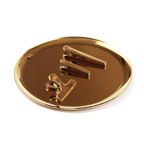 

kitchen storage & organization gold tray round dish fruit tea decoration
