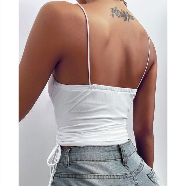 

women's tanks & camis 2021 summer fashion white v-neck halter camisole top