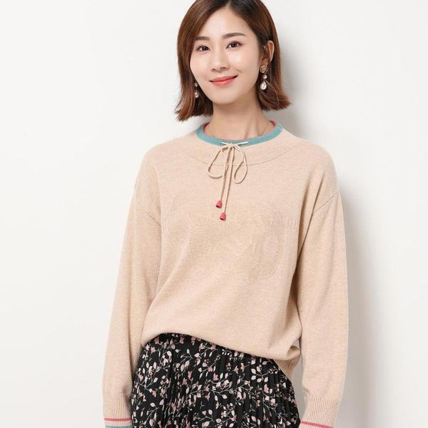 

women's sweaters masigoch autumn style 100% merino wool contrast string knitted sweater for women1, White;black