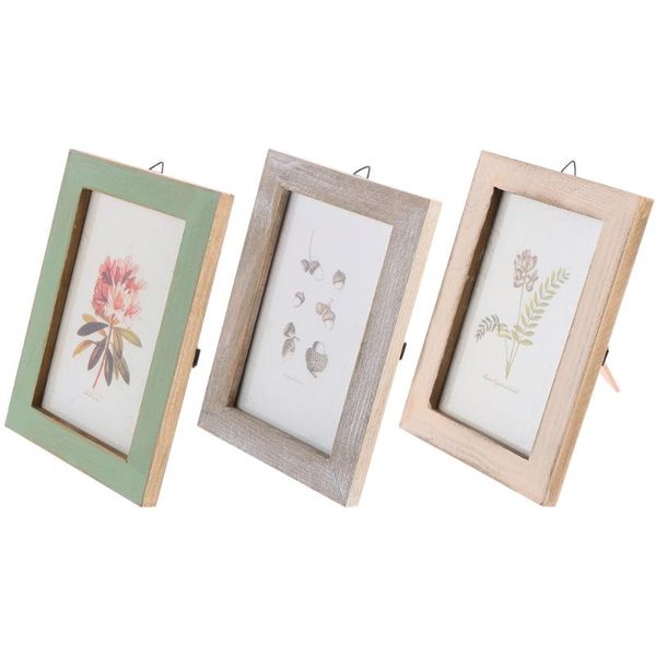 

3pcs art picture frames retro po frame household holder (mixed color)