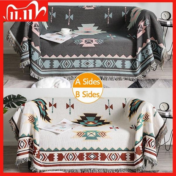 

knitted cotton plaid throw blanket towel office nap shawl leisure air conditioning blankets sofa hanging tapestry decorative
