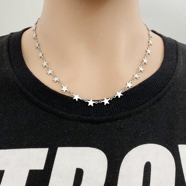 

pendant necklaces fashion titanium steel star little ladies clavicle chain personality small fresh, Silver