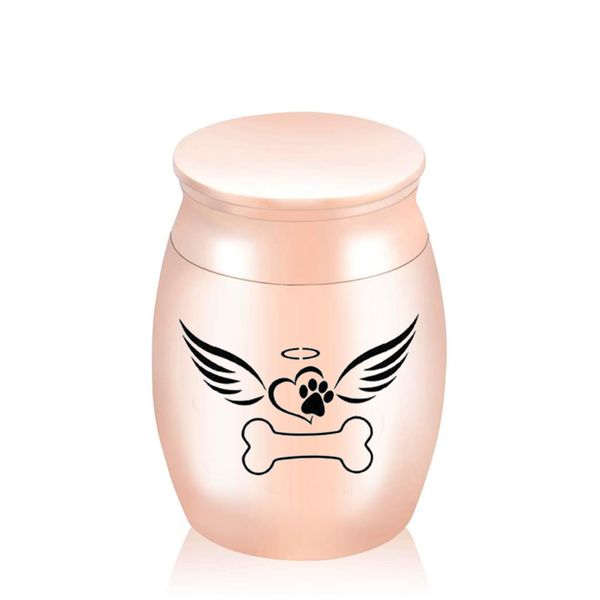 

cremation pendant urns dog paw angel wings aluminum alloy metal jar personalized custom small ashes memorials to commemorate the dead relati, Silver