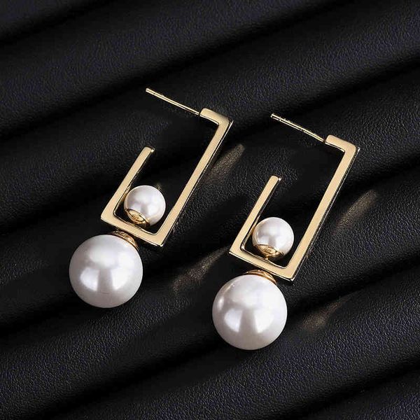 

earrings charm studdijia d home geometric net red summer women's pearl fashion gold high quality, Golden