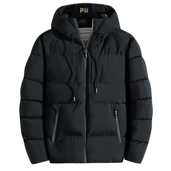 

men's down & parkas cotton padded jacket autumn winter jackets 2021 casual clothing plus size hooded thick warm coat men outwear, Black