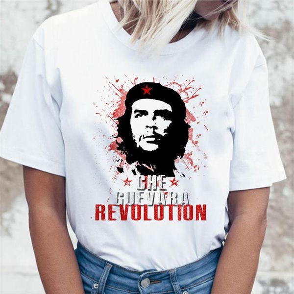 

che guevara tees graphic women t shirts korean harajuku funny ulzzang female clothing, White