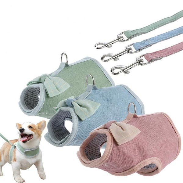 

dog collars & leashes harness chest-back type pet traction set bow-tie chest rope small and medium-sized strap