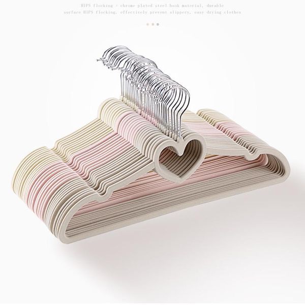 

hangers & racks 10pcs/lot 42cm flocking coat rack, plastic seamless anti-skid rack