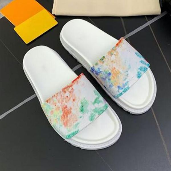 

2021 designer flip flops mens womens summer sandals beach slide slippers ladies sandali firmati da donna shoes classic laser colorful with b, Black